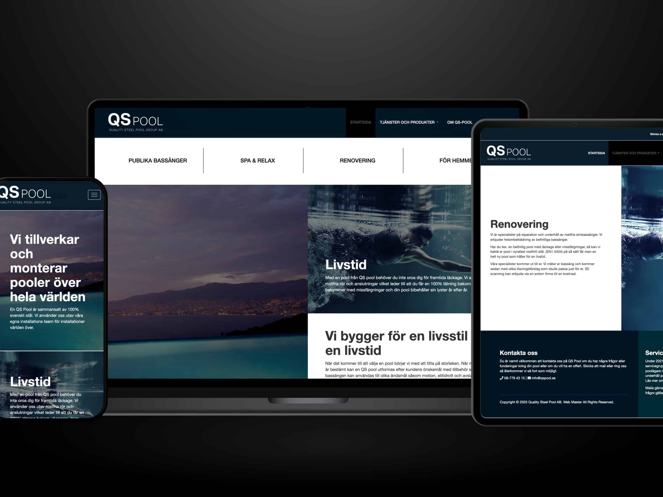Webbutveckling.se - QS Pool - Hemsida i Wordpress