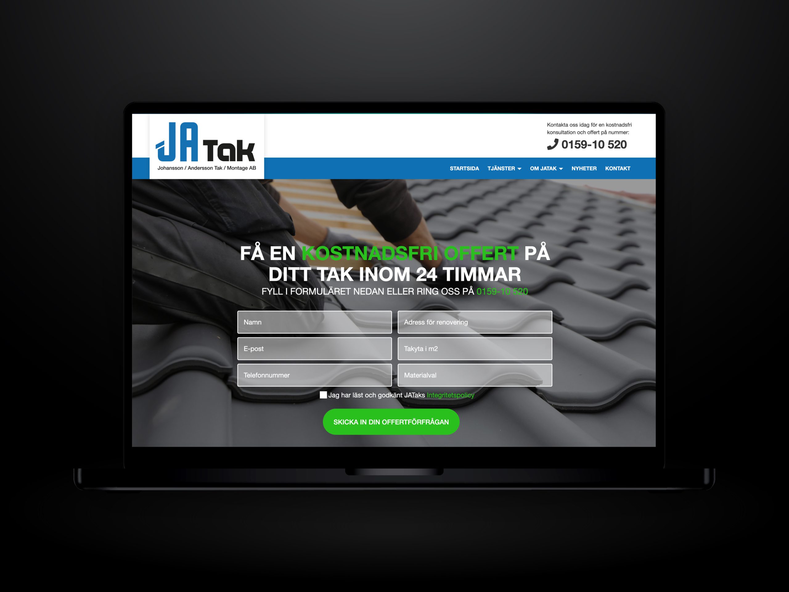 Webbutveckling.se - JaTak - Hemsida i Wordpress