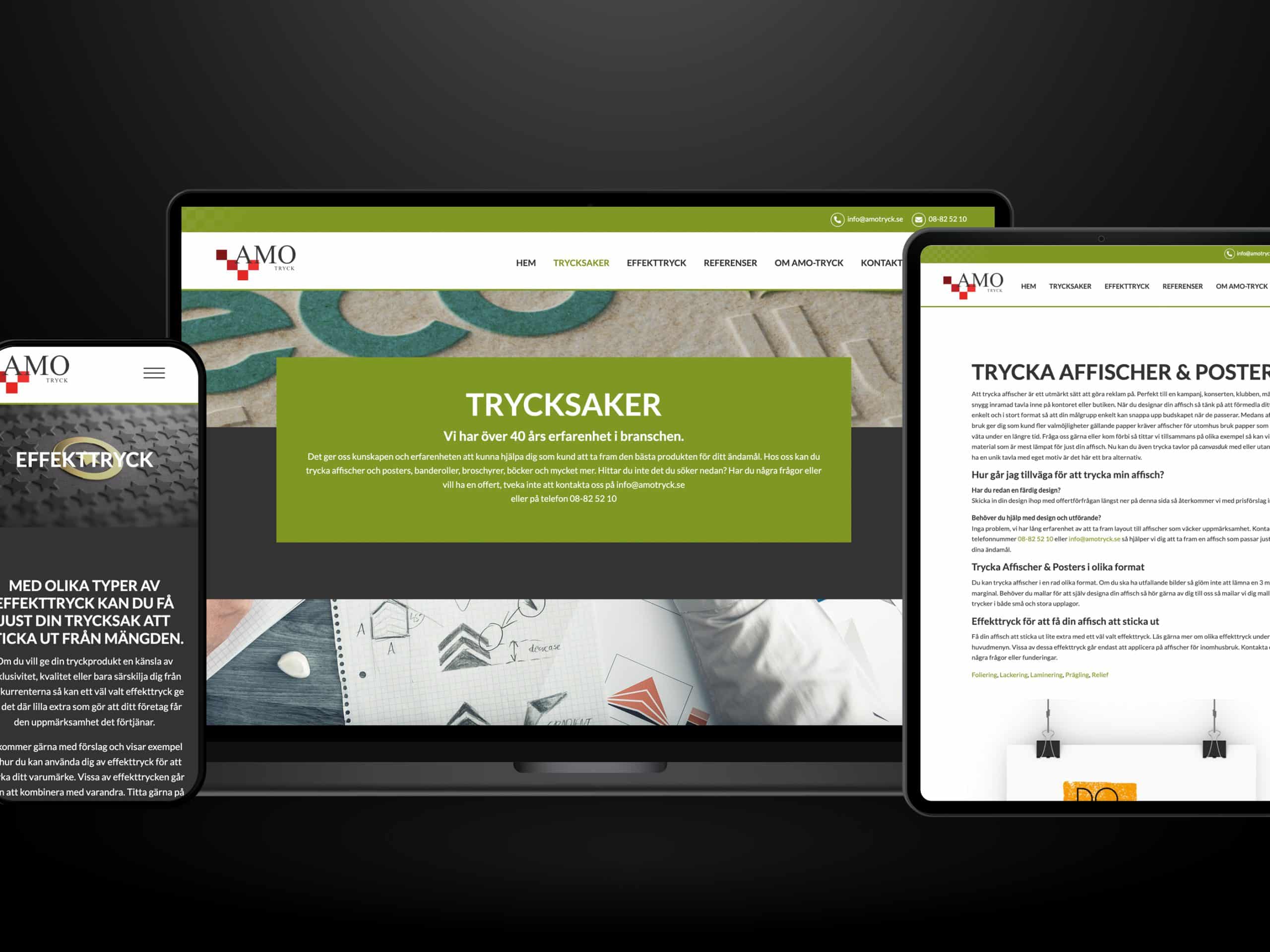 Webbutveckling.se - Human Language - Hemsida i Wordpress till låg månadskostnad - Referens - AMO Tryck