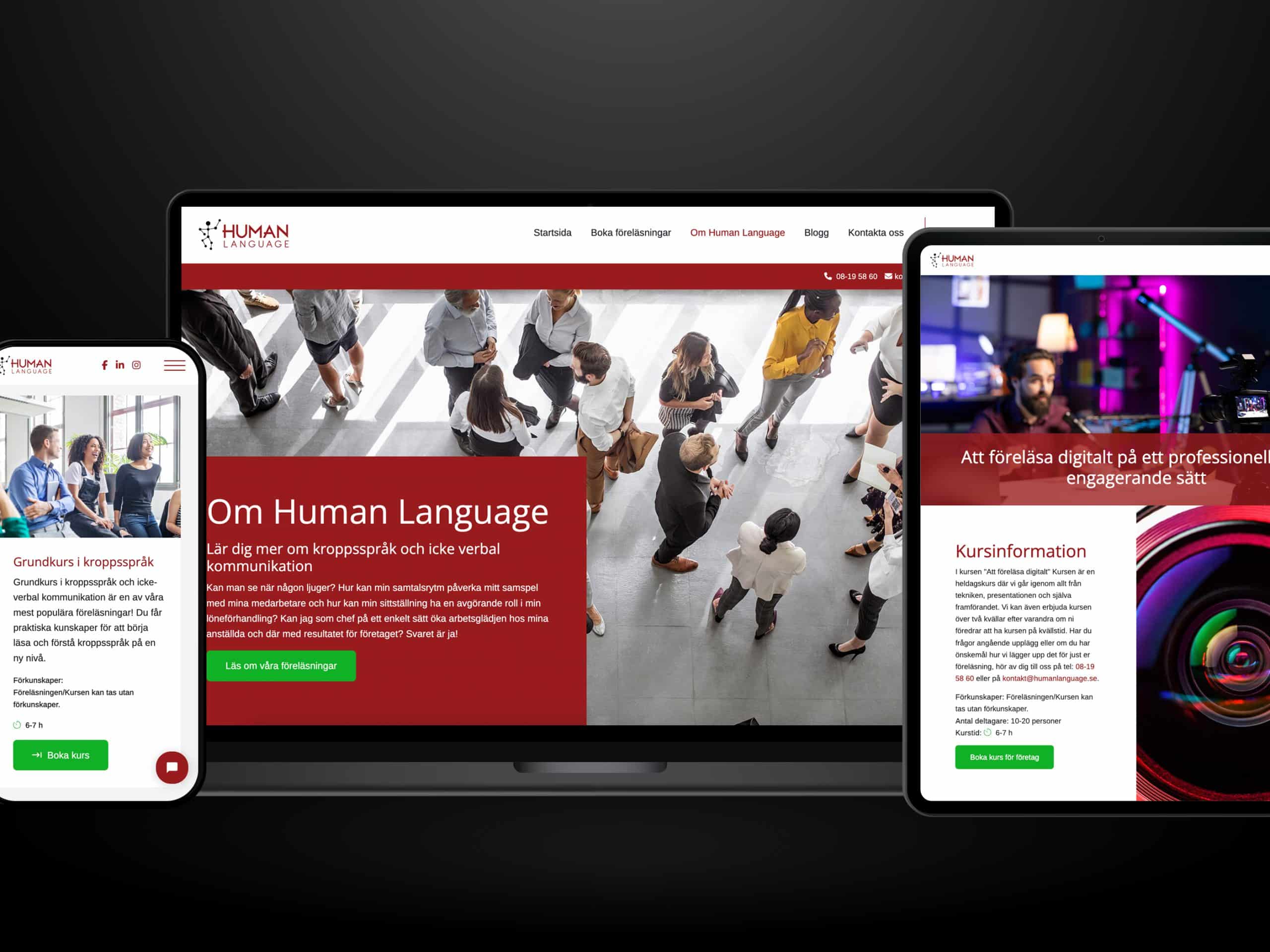 Webbutveckling.se - Human Language - Hemsida i Wordpress till låg månadskostnad