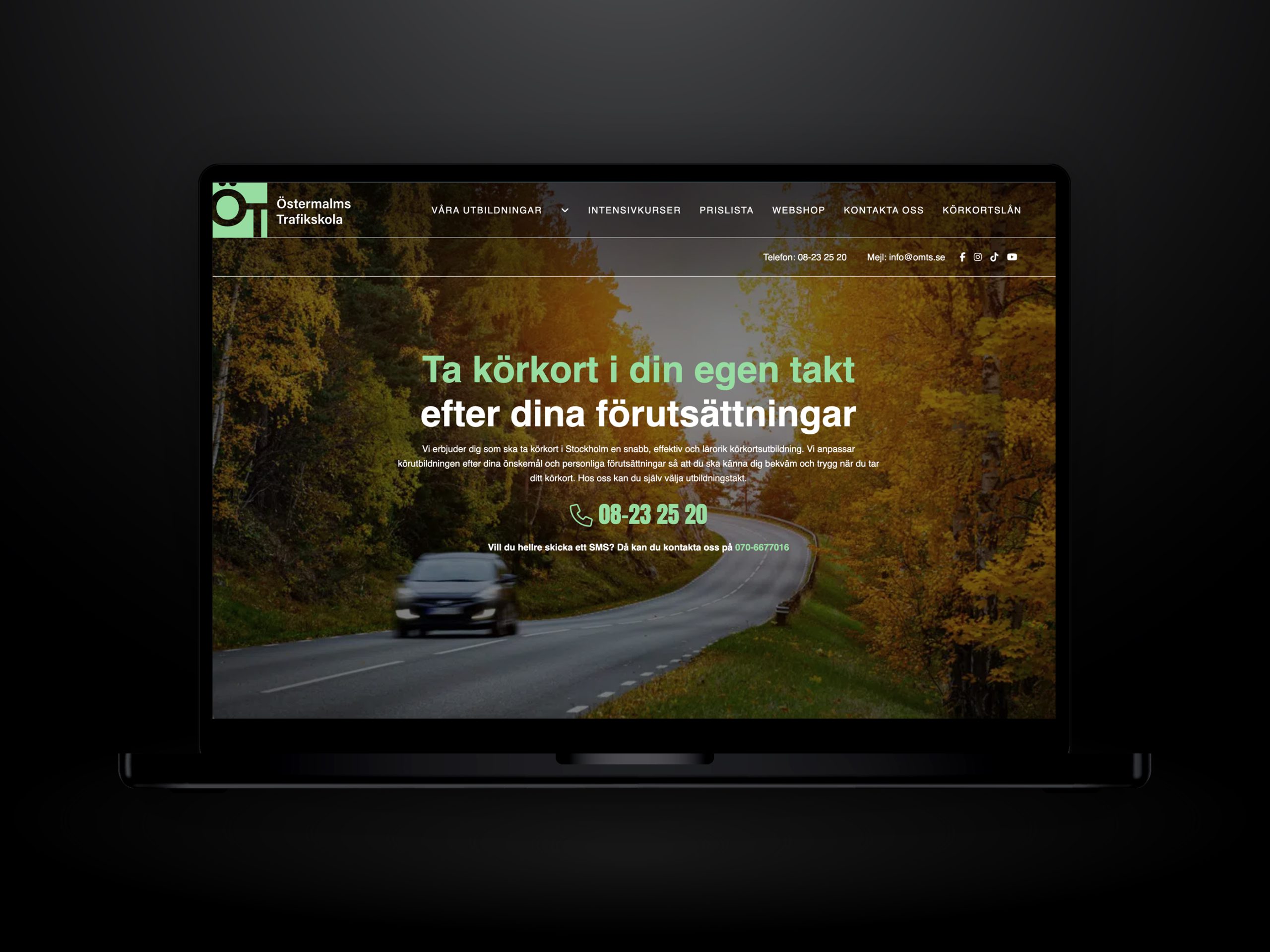 Webbutveckling.se - Östermalms Trafikskola - Hemsida i Wordpress